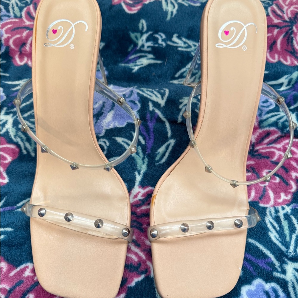 Elegant Clear Strap Studded Sandals